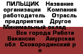 ПИЛЬЩИК › Название организации ­ Компания-работодатель › Отрасль предприятия ­ Другое › Минимальный оклад ­ 35 000 - Все города Работа » Вакансии   . Амурская обл.,Сковородинский р-н